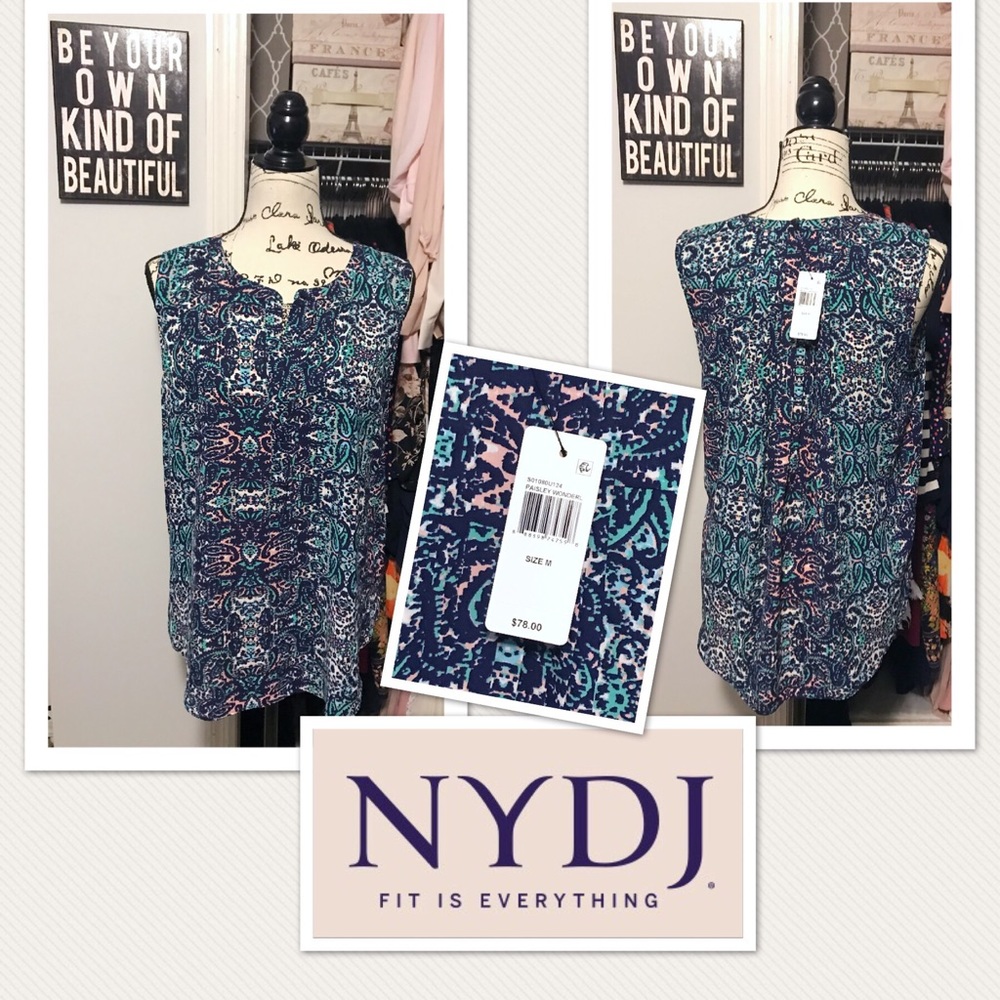 NYDJ Sleeveless pleat back blouse